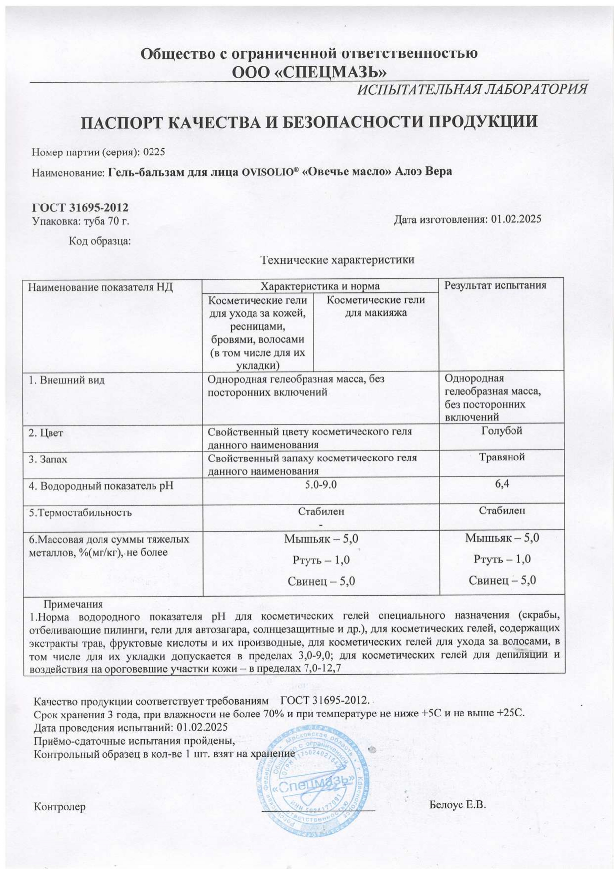 Паспорт №022025